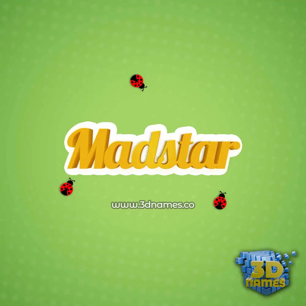 madstar in Ladybugs style - 3D name wallpaper