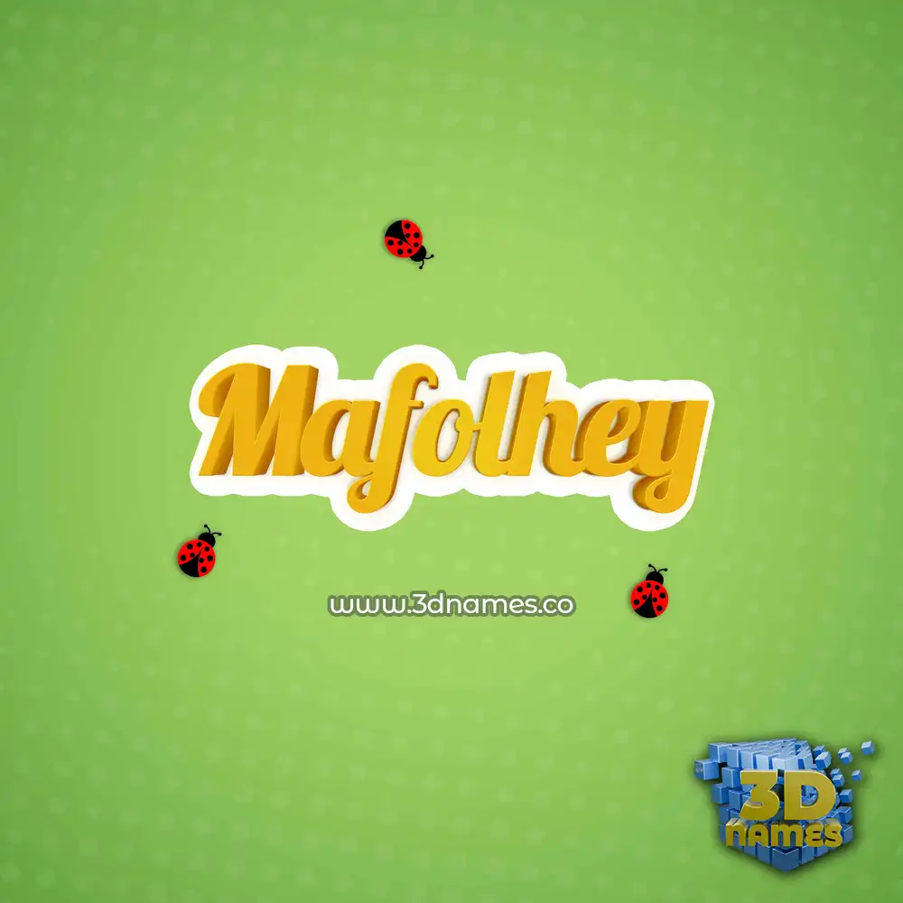 mafolhey in Ladybugs style - 3D name wallpaper