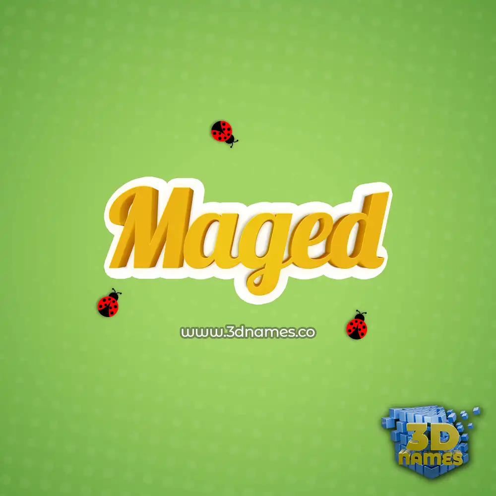 maged in Ladybugs style - 3D name wallpaper