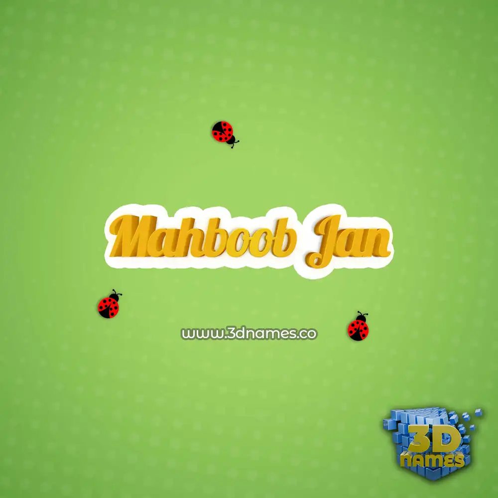 mahboob jan in Ladybugs style - 3D name wallpaper