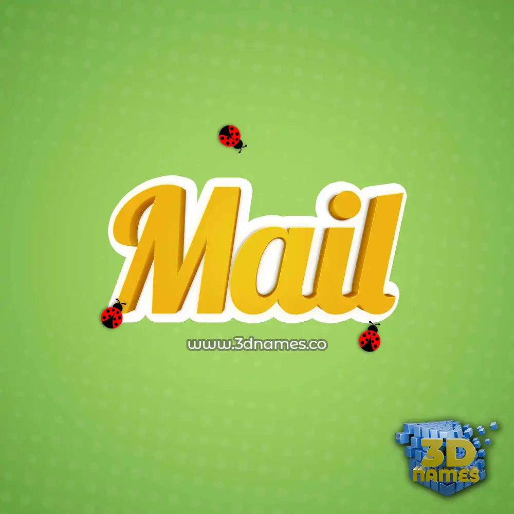 mail in Ladybugs style - 3D name wallpaper