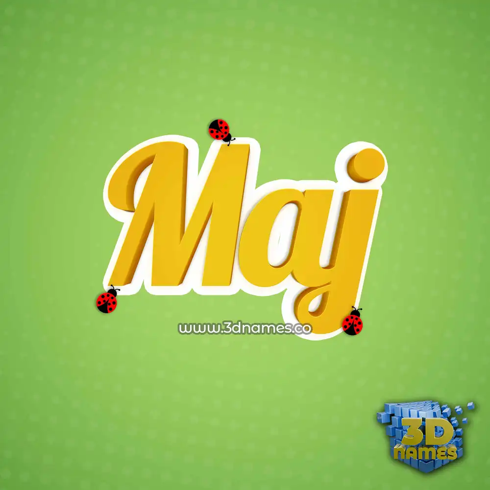 maj in Ladybugs style - 3D name wallpaper