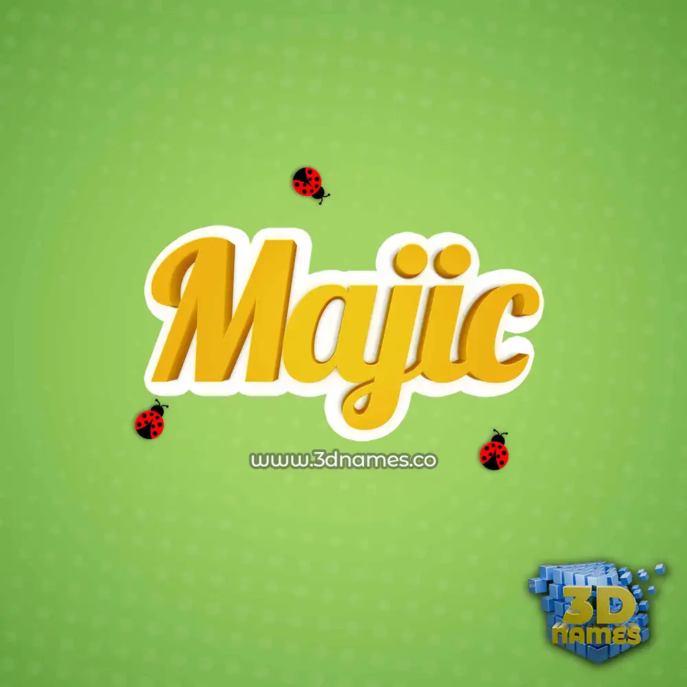 majic in Ladybugs style - 3D name wallpaper