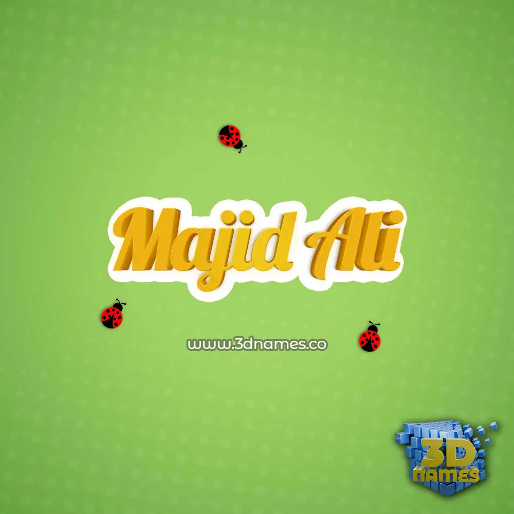 majid ali in Ladybugs style - 3D name wallpaper