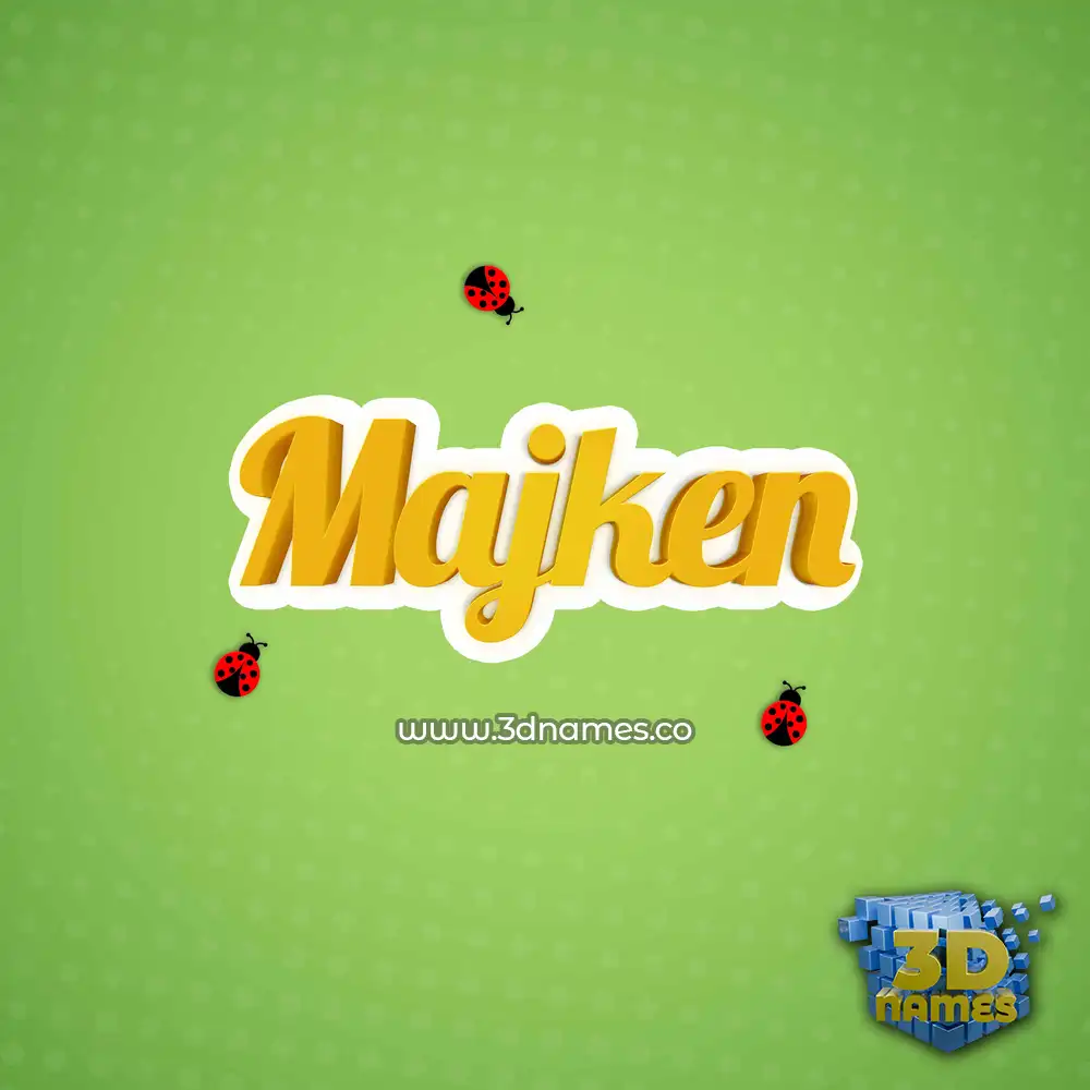 majken in Ladybugs style - 3D name wallpaper