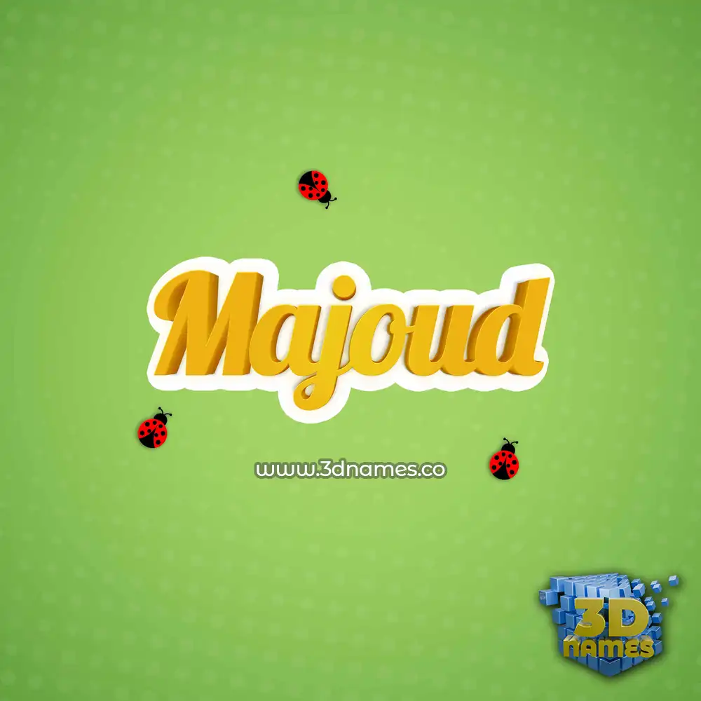 majoud in Ladybugs style - 3D name wallpaper