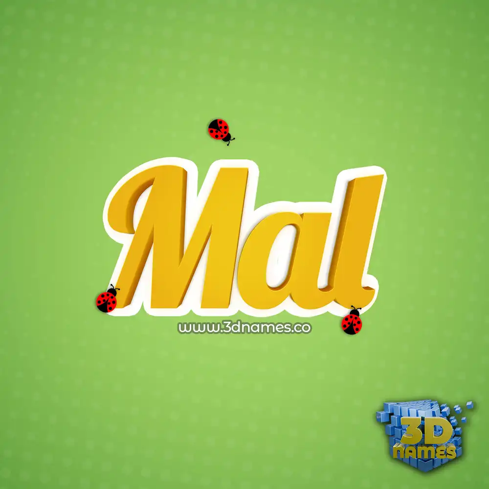 mal in Ladybugs style - 3D name wallpaper