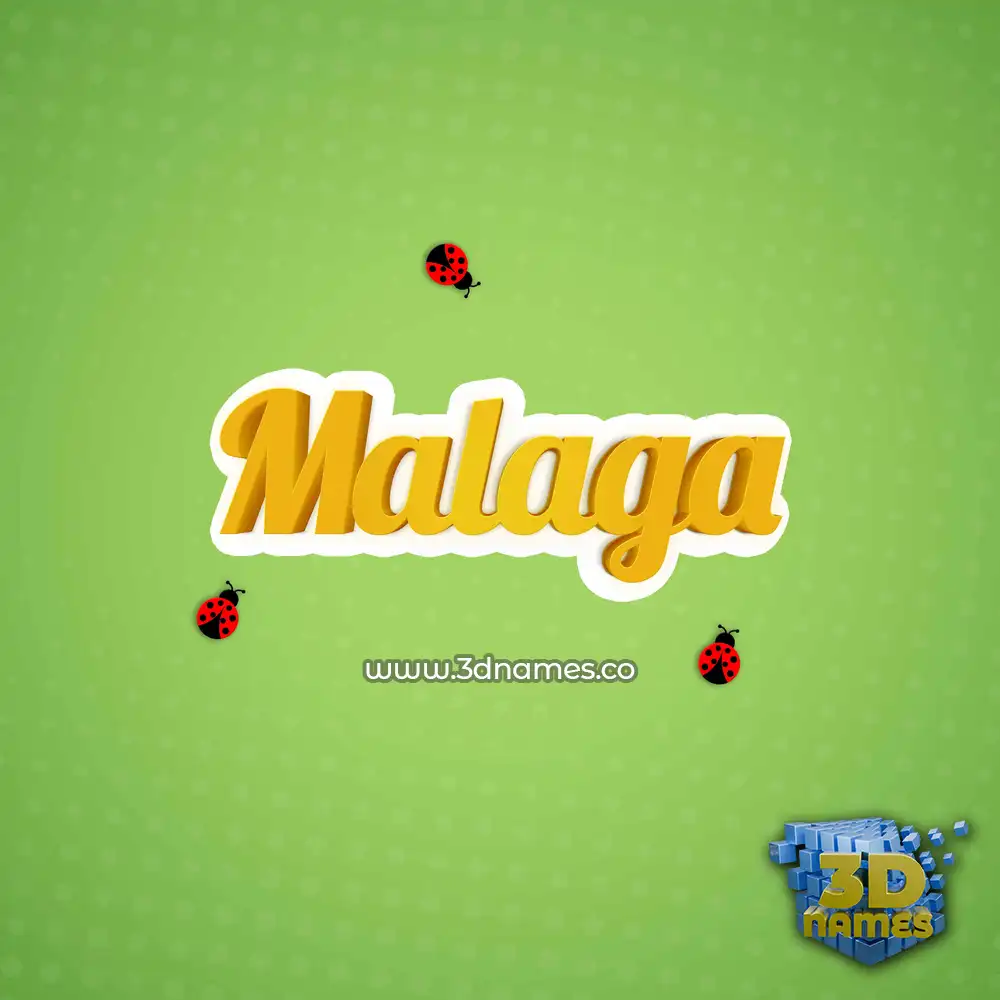malaga in Ladybugs style - 3D name wallpaper