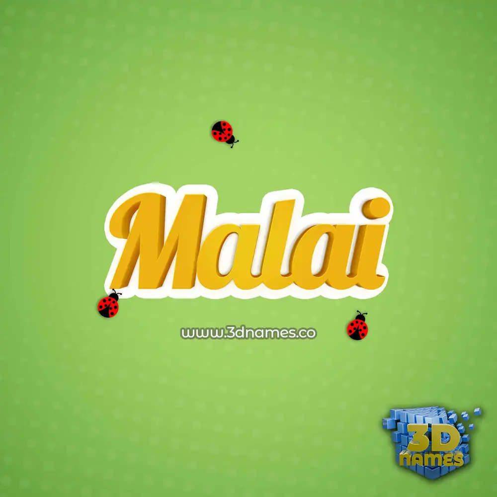 malai in Ladybugs style - 3D name wallpaper