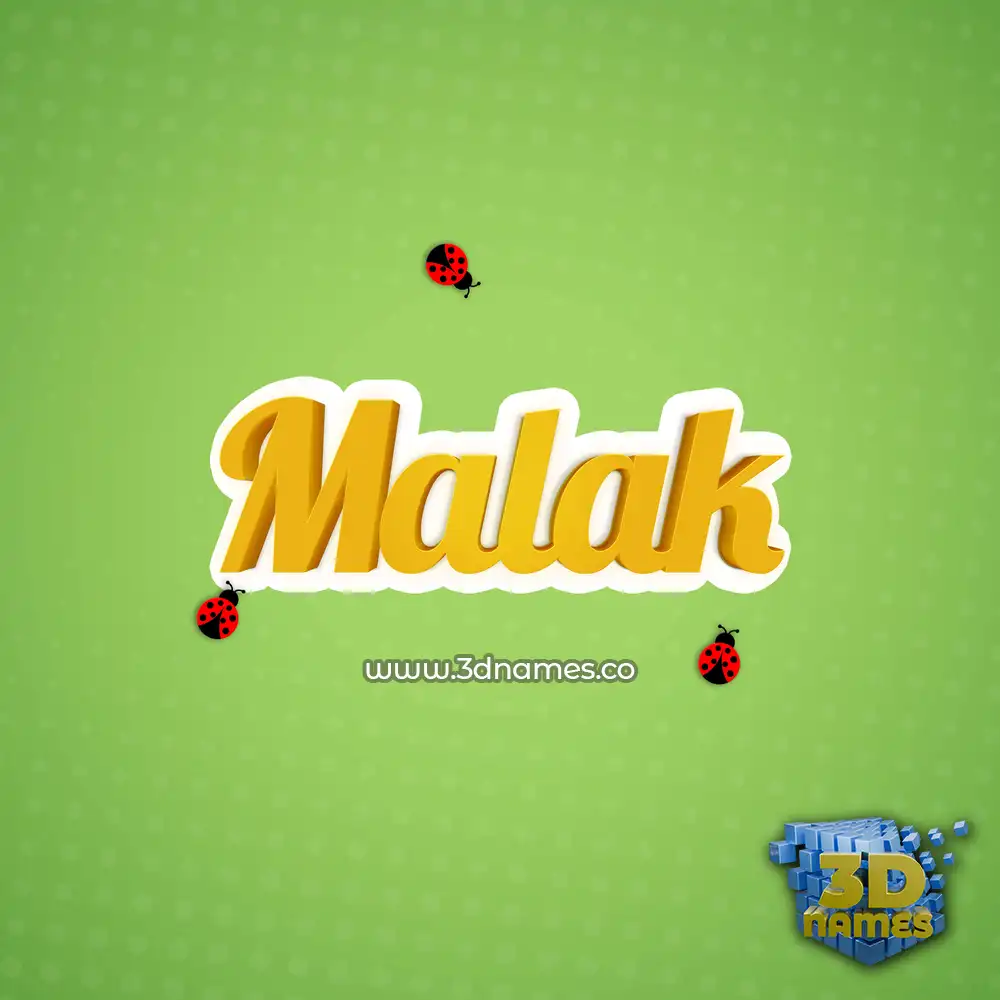 malak in Ladybugs style - 3D name wallpaper
