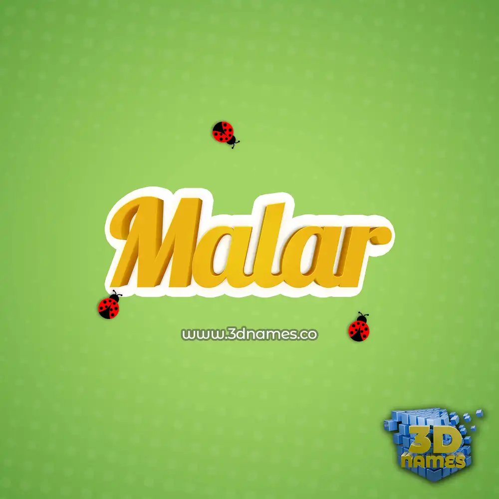 malar in Ladybugs style - 3D name wallpaper