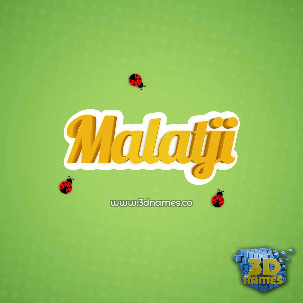 malatji in Ladybugs style - 3D name wallpaper