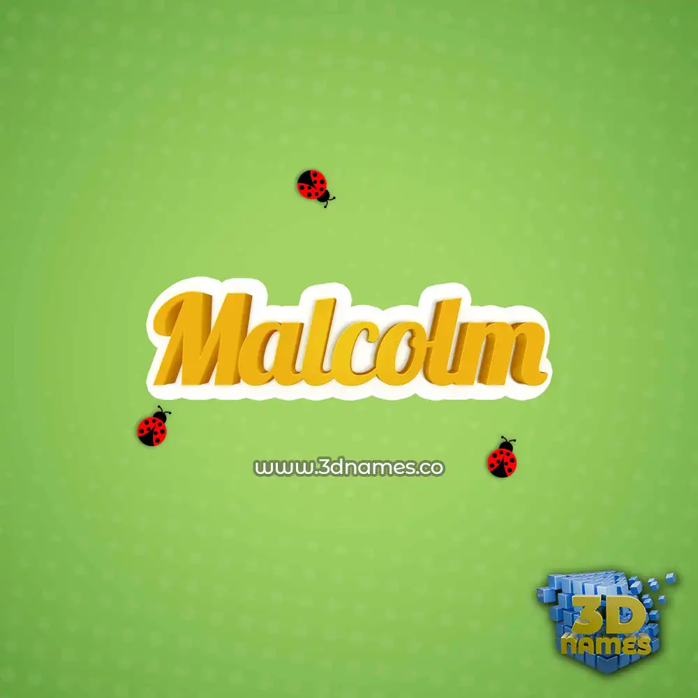 malcolm in Ladybugs style - 3D name wallpaper
