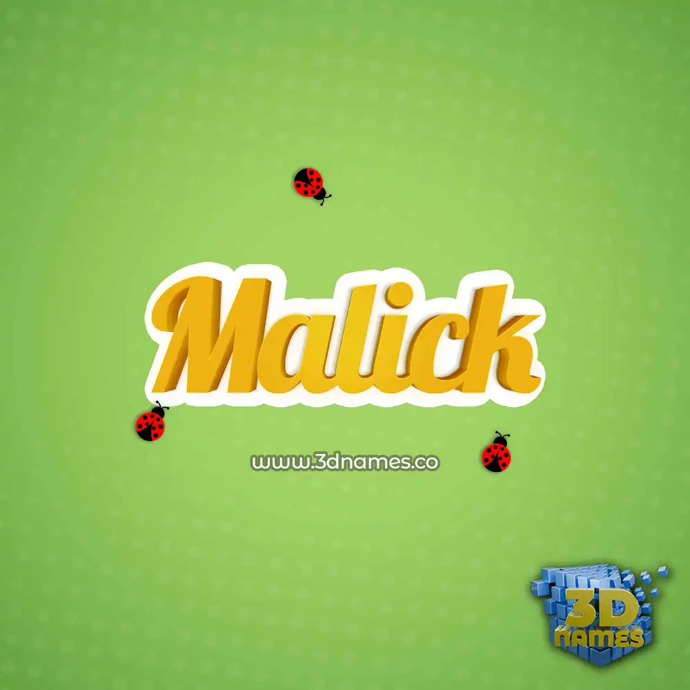 malick in Ladybugs style - 3D name wallpaper