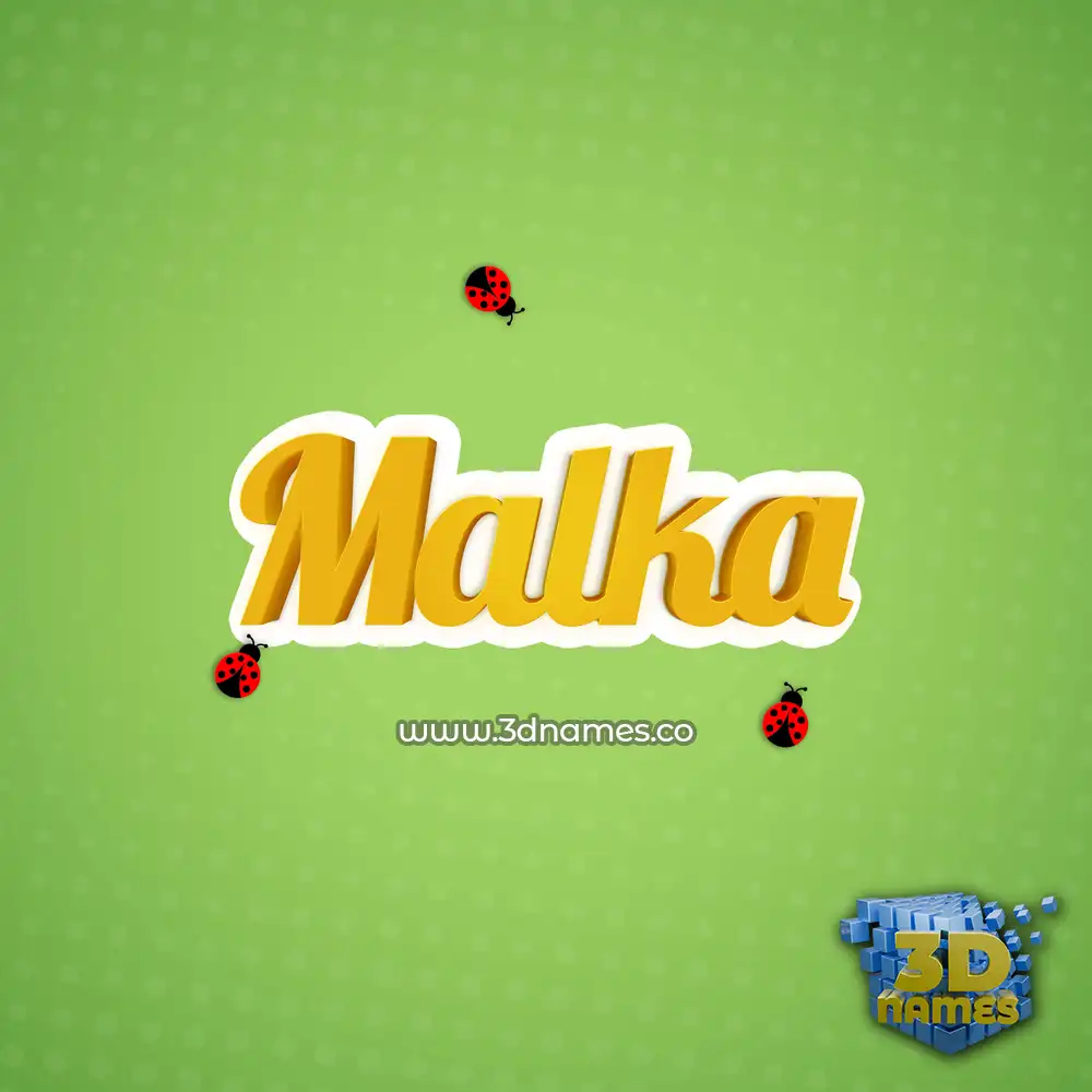 malka in Ladybugs style - 3D name wallpaper