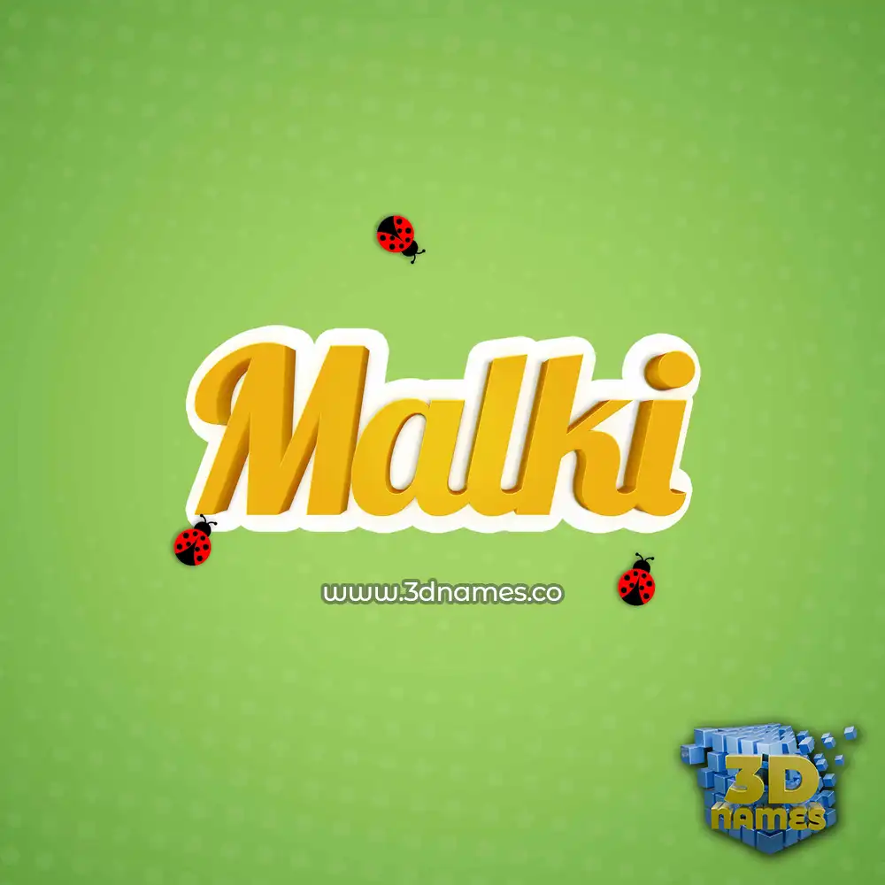 malki in Ladybugs style - 3D name wallpaper
