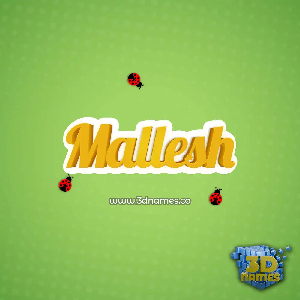 mallesh in Ladybugs style - 3D name wallpaper