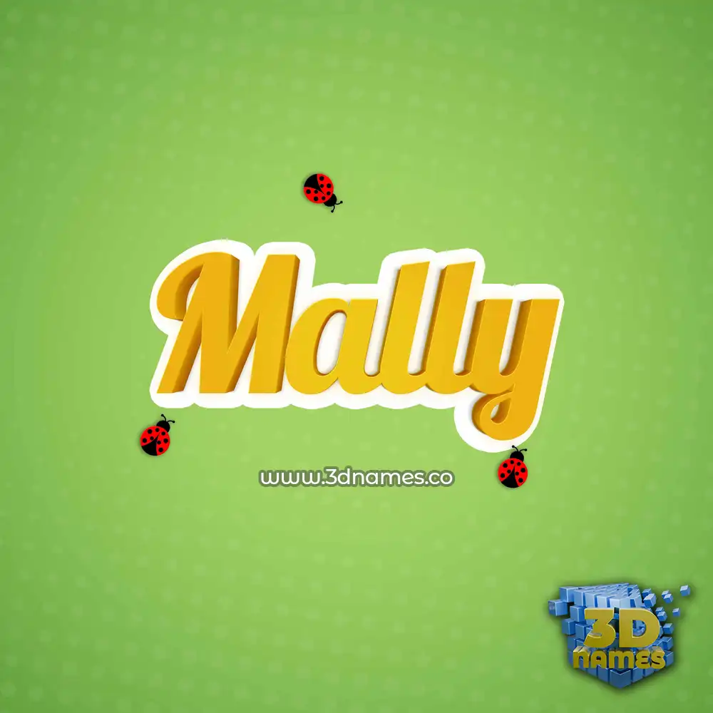 mally in Ladybugs style - 3D name wallpaper