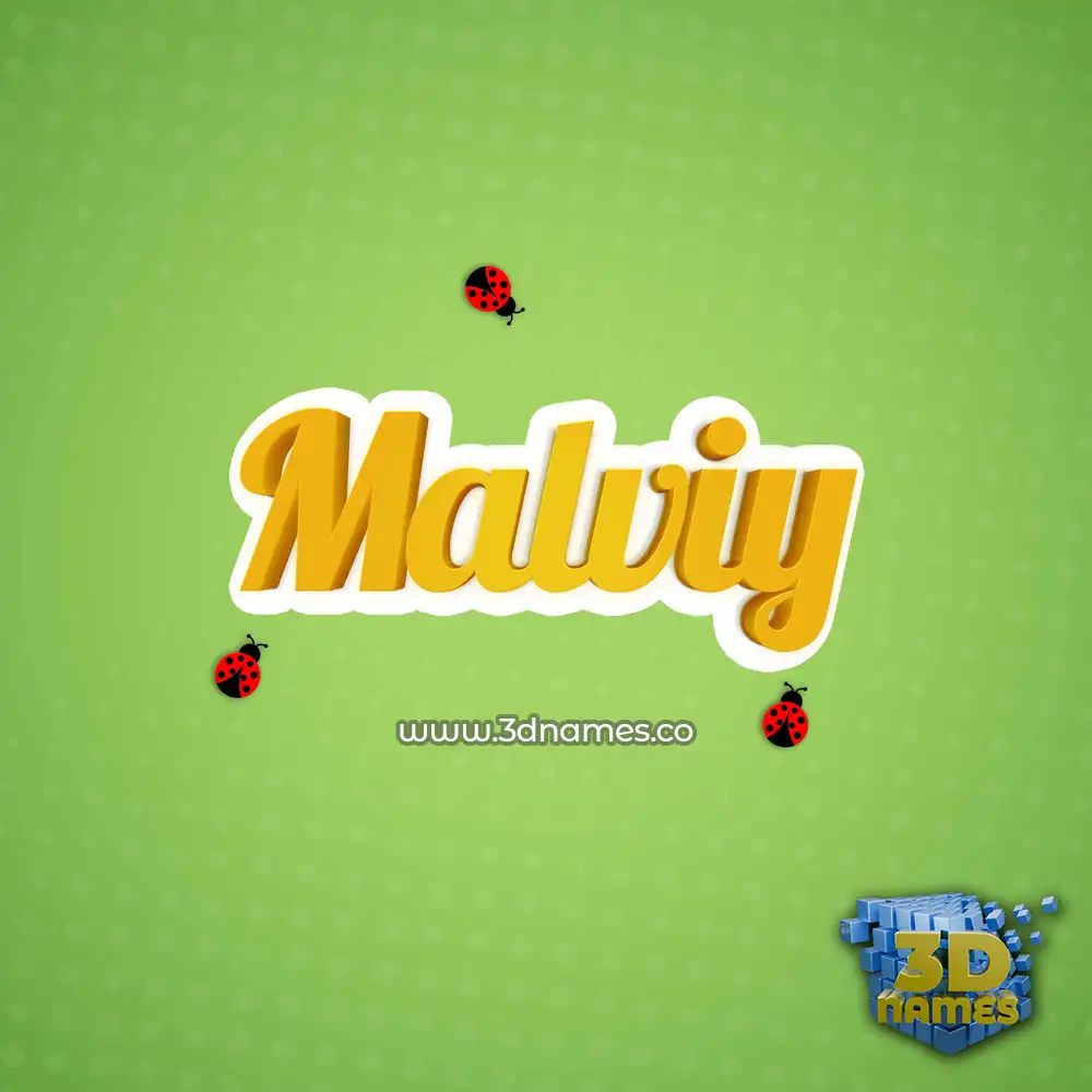 malviy in Ladybugs style - 3D name wallpaper