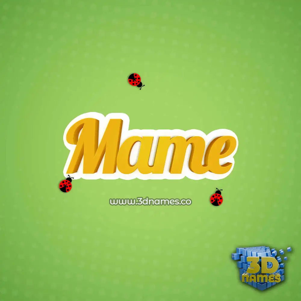 mame in Ladybugs style - 3D name wallpaper