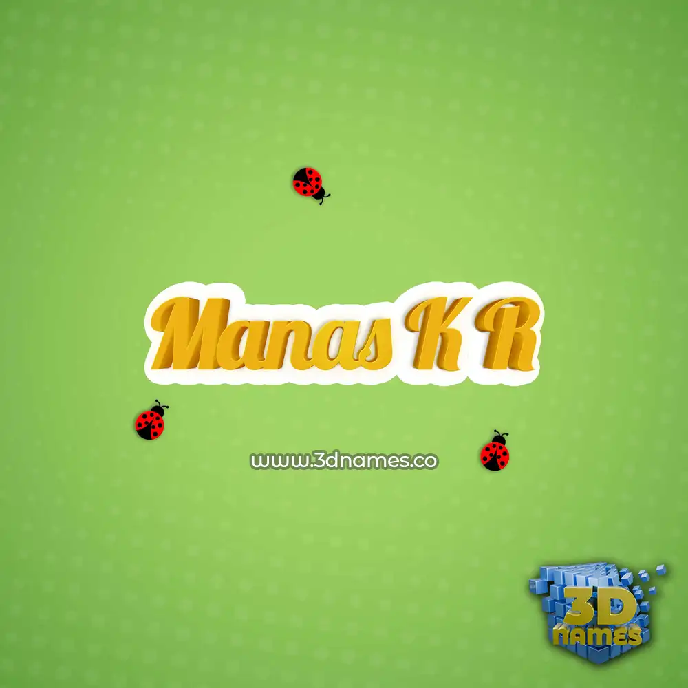 manas k r in Ladybugs style - 3D name wallpaper
