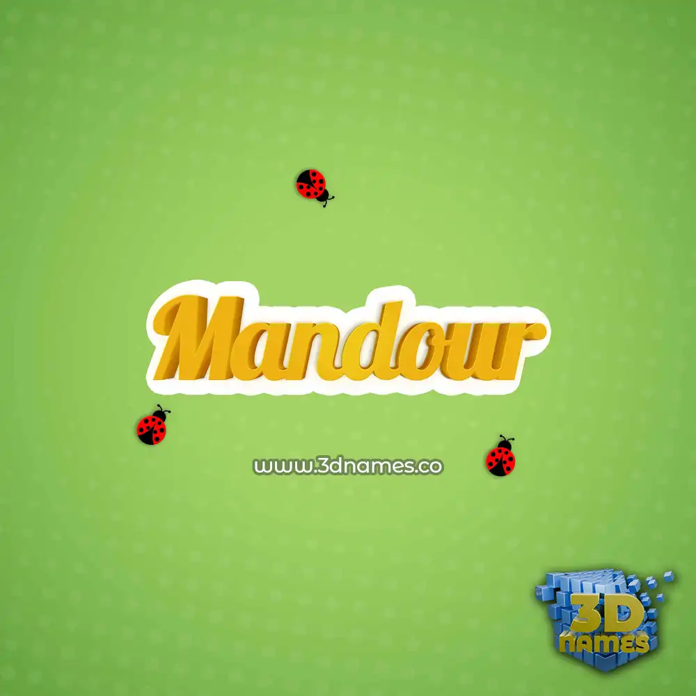 mandour in Ladybugs style - 3D name wallpaper
