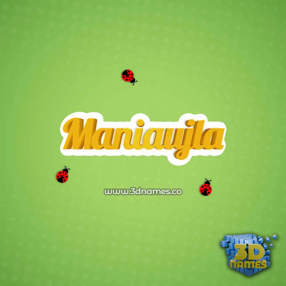 maniaujla in Ladybugs style - 3D name wallpaper