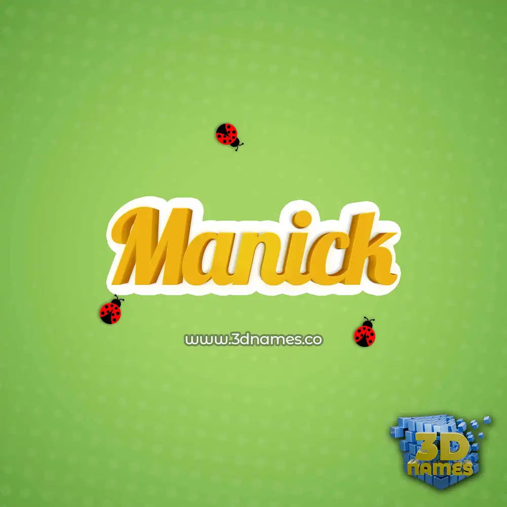manick in Ladybugs style - 3D name wallpaper