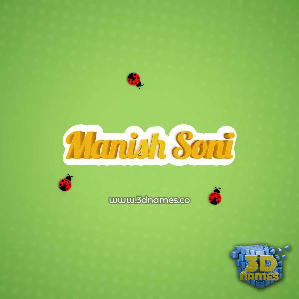 manish soni in Ladybugs style - 3D name wallpaper