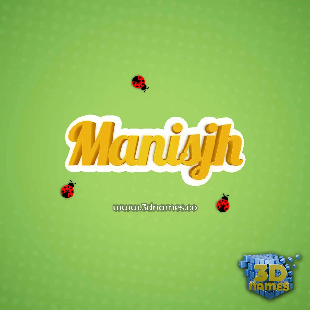 manisjh in Ladybugs style - 3D name wallpaper