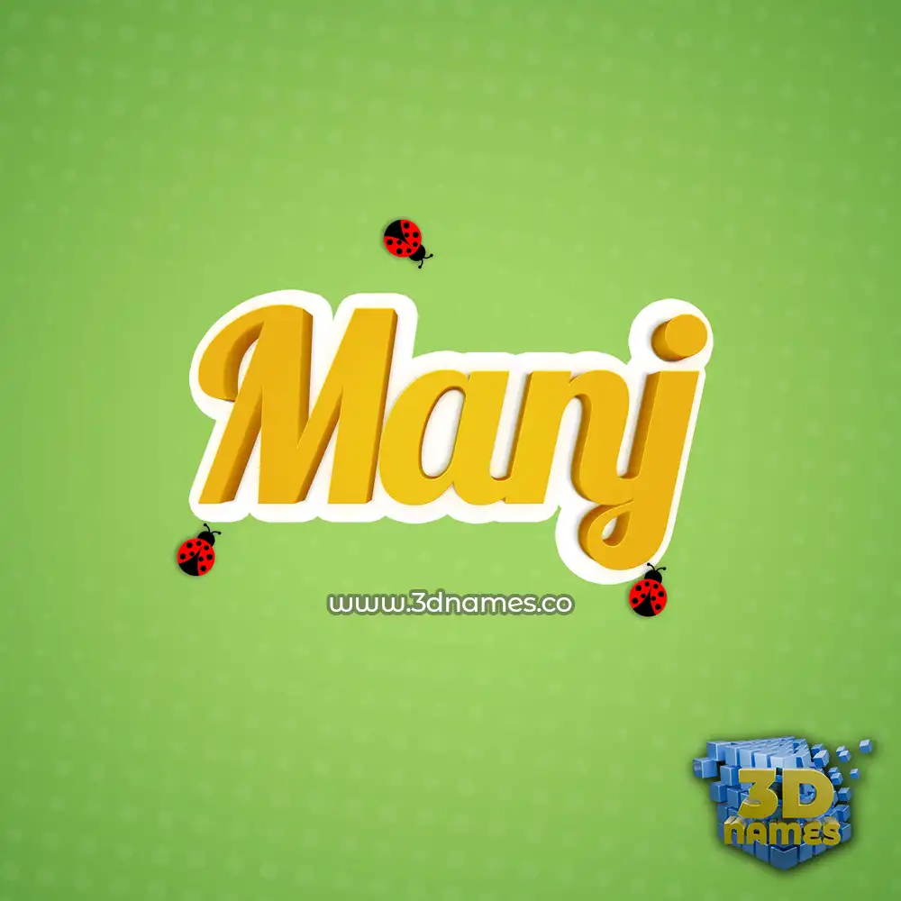 manj in Ladybugs style - 3D name wallpaper