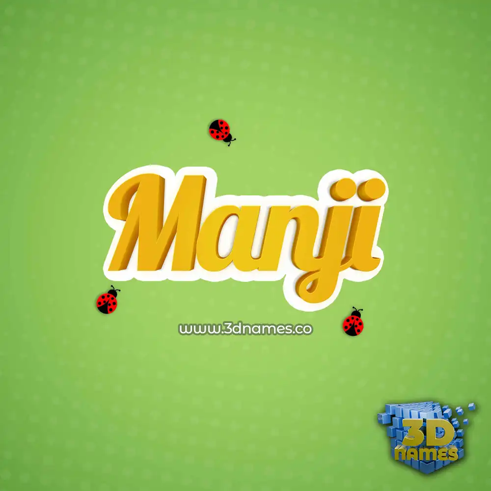 manji in Ladybugs style - 3D name wallpaper