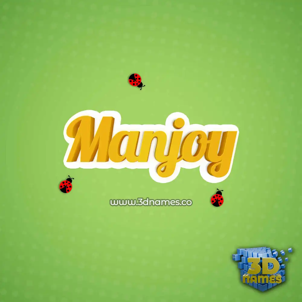 manjoy in Ladybugs style - 3D name wallpaper