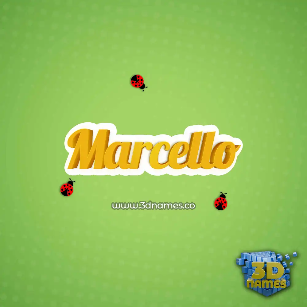 marcello in Ladybugs style - 3D name wallpaper