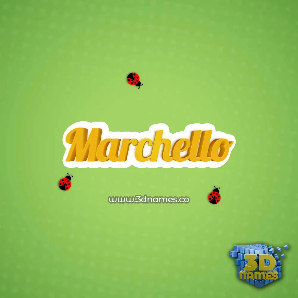 marchello in Ladybugs style - 3D name wallpaper