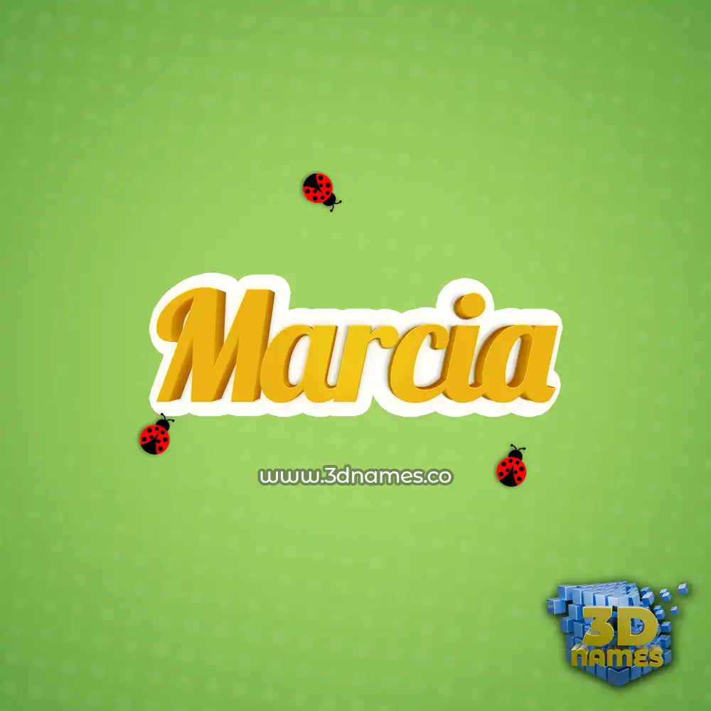 marcia in Ladybugs style - 3D name wallpaper