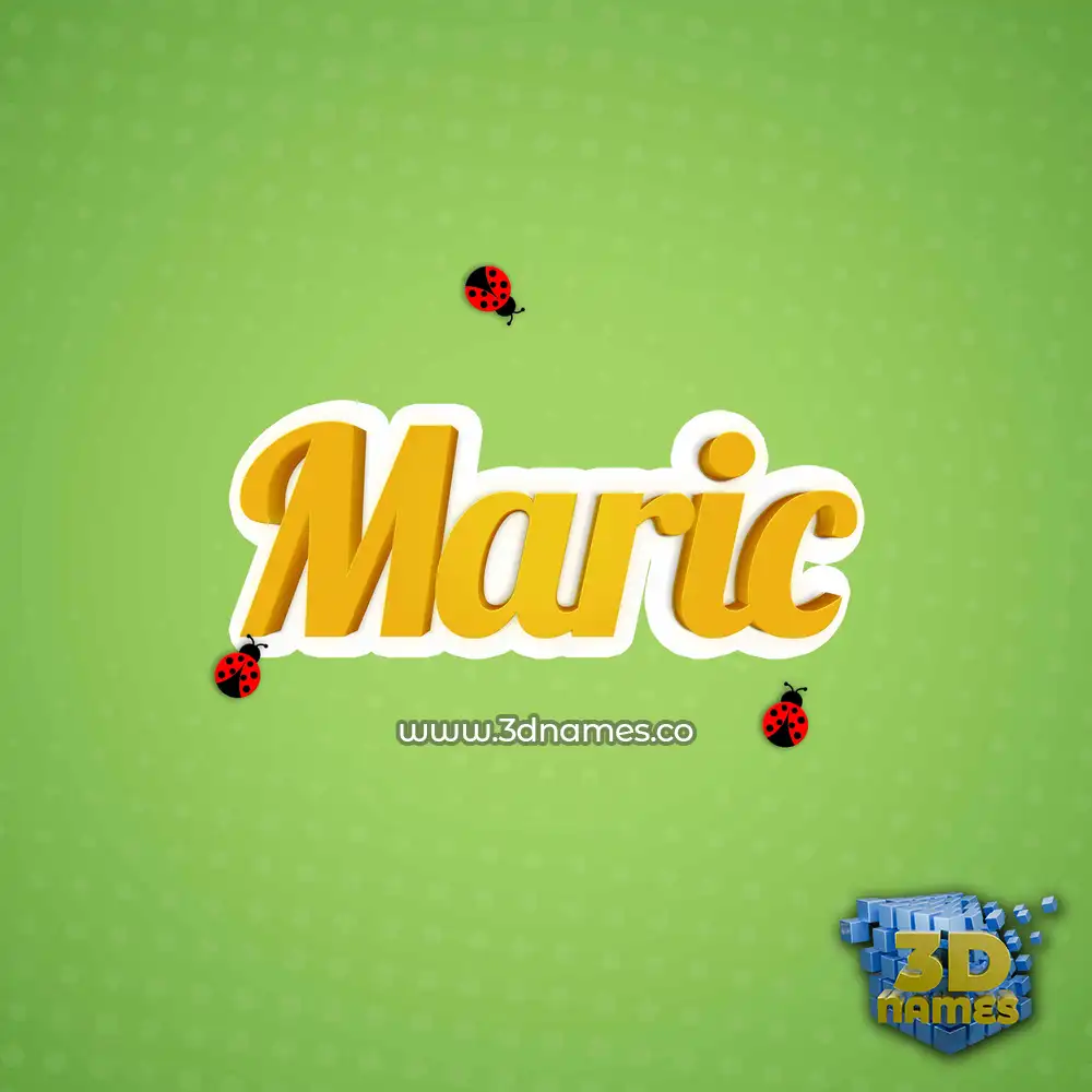 maric in Ladybugs style - 3D name wallpaper
