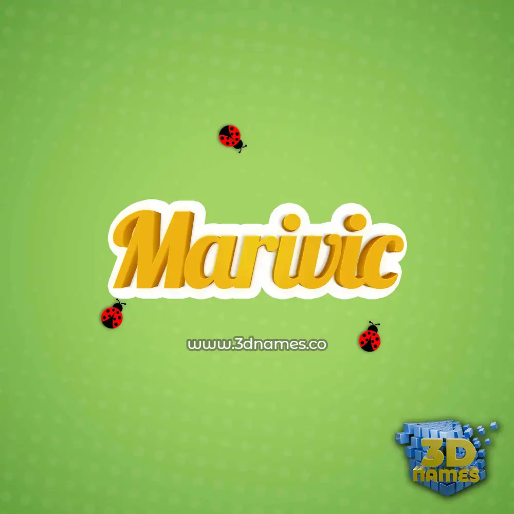 marivic in Ladybugs style - 3D name wallpaper
