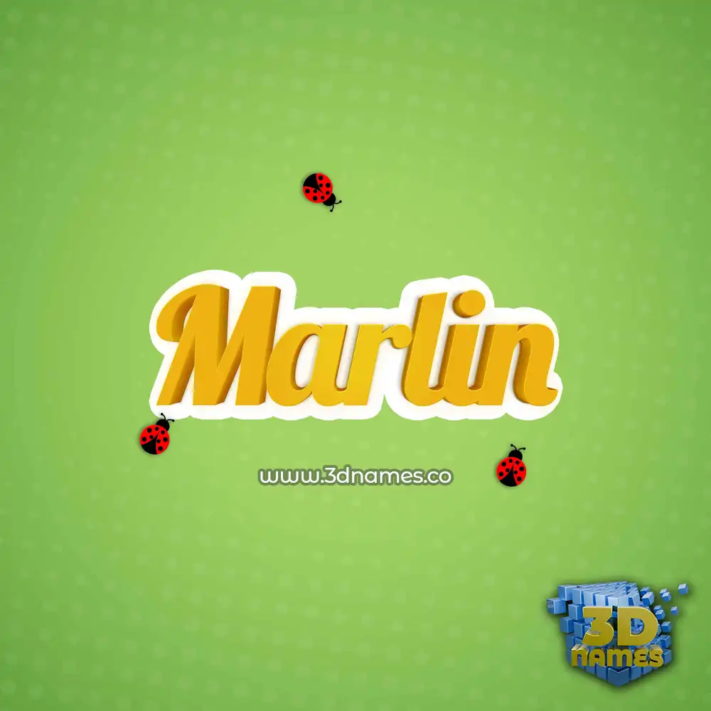 marlin in Ladybugs style - 3D name wallpaper
