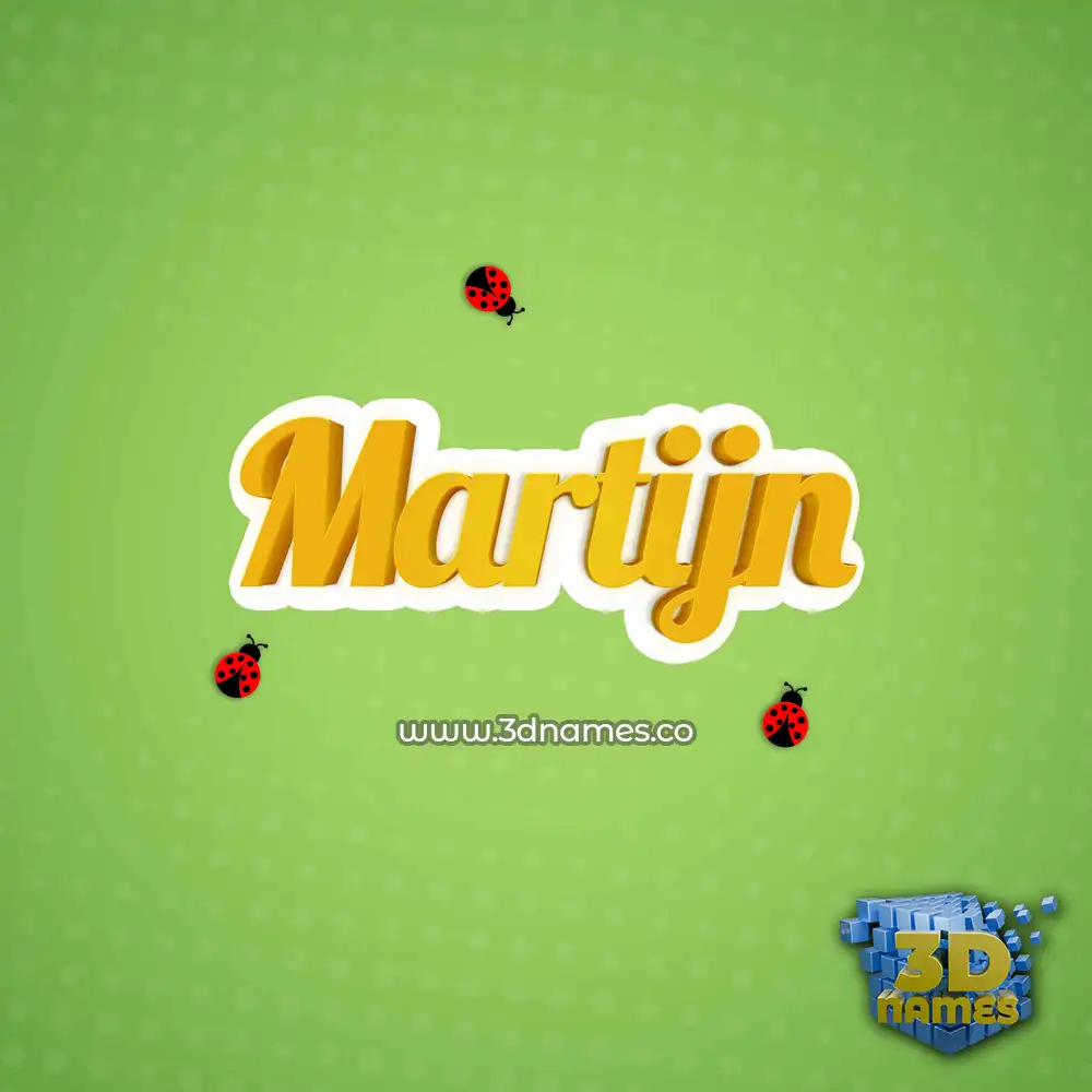 martijn in Ladybugs style - 3D name wallpaper