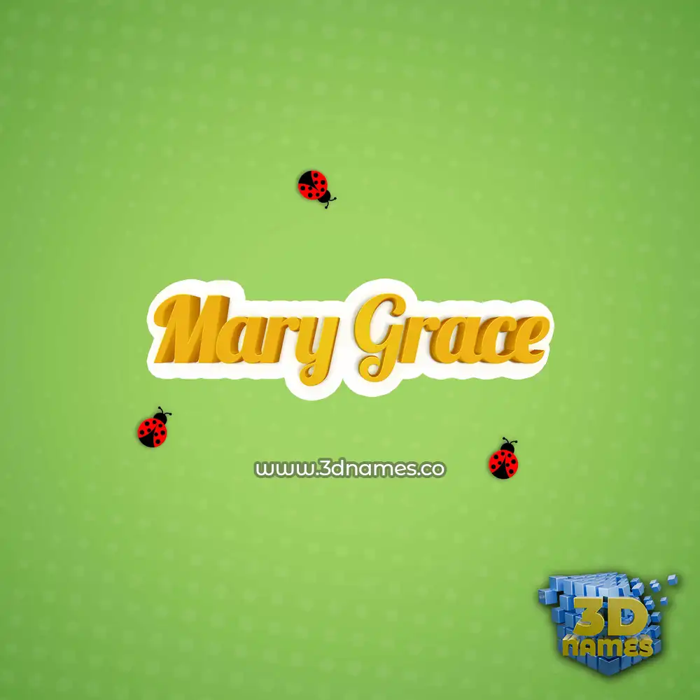 mary grace in Ladybugs style - 3D name wallpaper