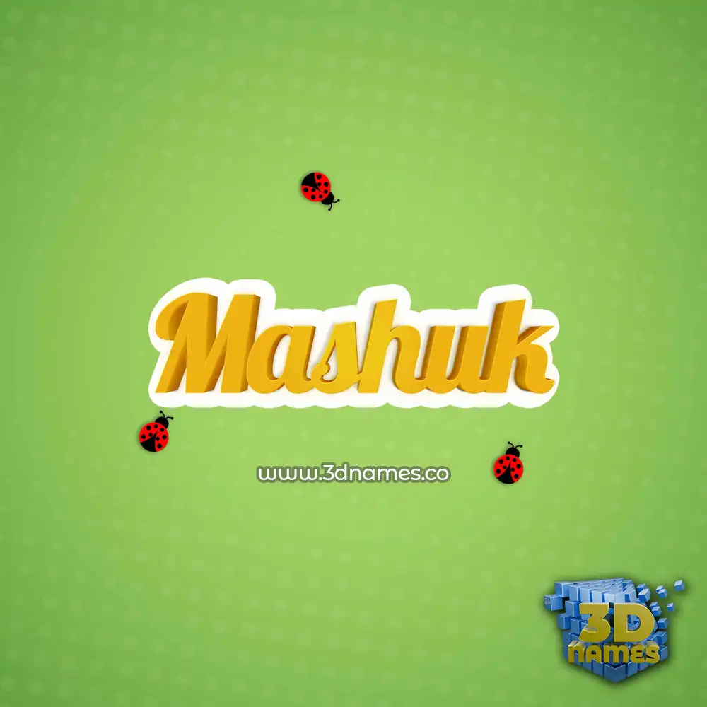 mashuk in Ladybugs style - 3D name wallpaper