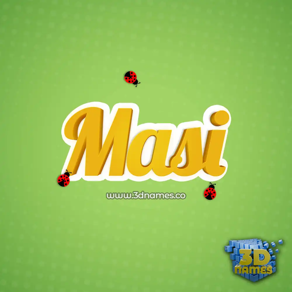 masi in Ladybugs style - 3D name wallpaper