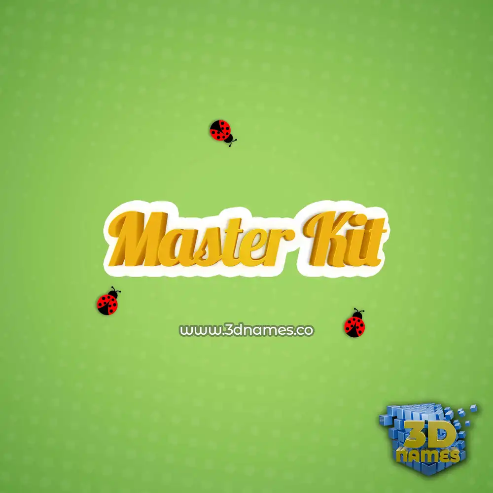 master kit in Ladybugs style - 3D name wallpaper