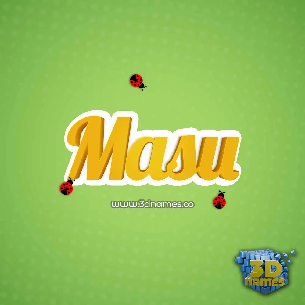 masu in Ladybugs style - 3D name wallpaper