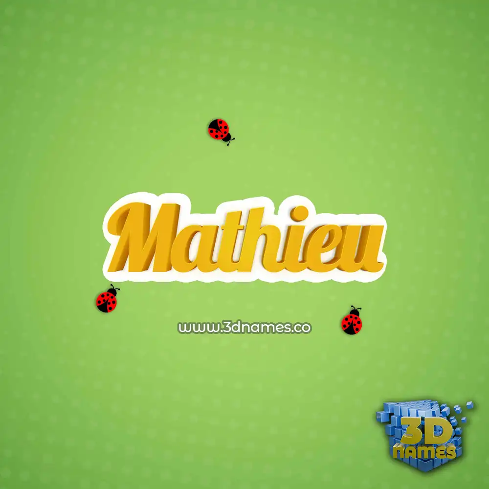 mathieu in Ladybugs style - 3D name wallpaper
