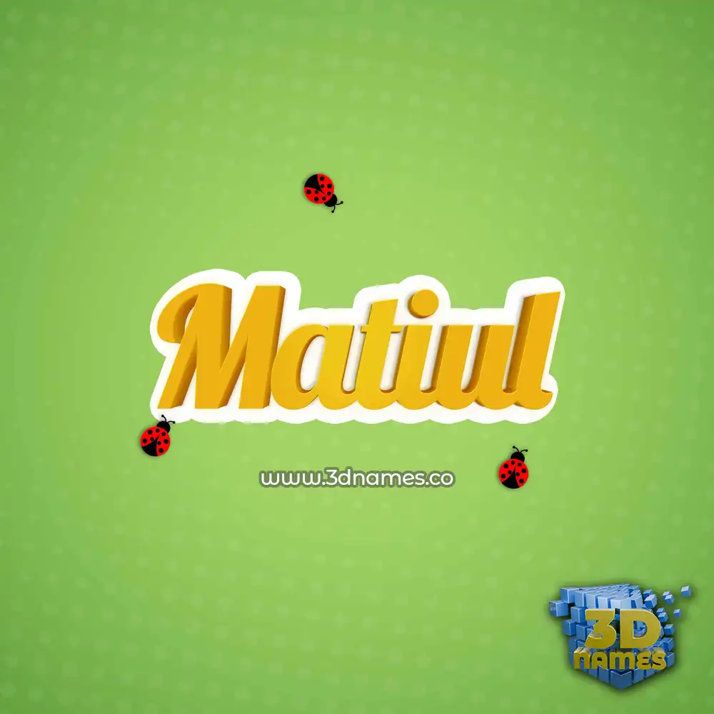 matiul in Ladybugs style - 3D name wallpaper