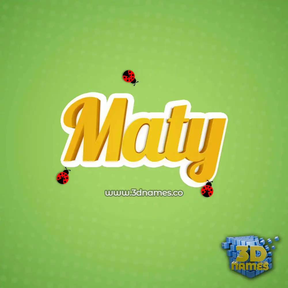 maty in Ladybugs style - 3D name wallpaper