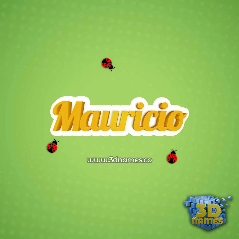 mauricio in Ladybugs style - 3D name wallpaper