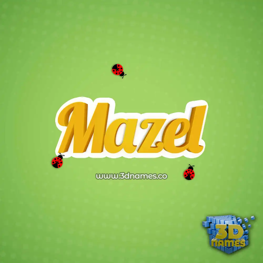 mazel in Ladybugs style - 3D name wallpaper